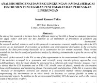 Image of ANALISIS MENGENAI DAMPAK LINGKUNGAN (AMDAL) SEBAGAI INSTRUMEN PENCEGAHAN PENCEMARAN DAN PERUSAKAN LI
