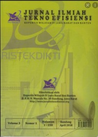 Image of JURNAL ILMIAH TEKNO EFISIENSI: KORPRI KOPERTIS WILAYAH IV JAWA BARAT DAN BANTEN