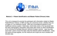 Module 2 – Patient Identification and Master Patient (Person) Index