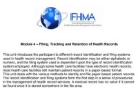 Module 4 – Filing, Tracking and Retention of Health Records