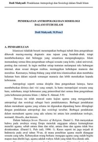 Image of Pendekatan Antropologi dan Sosiologi dalam Studi Islam