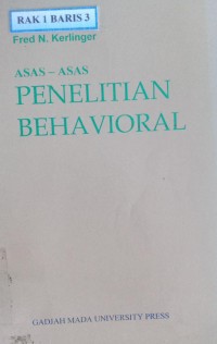 Asas-asas Penelitian Behavioral